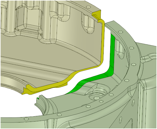 splitting an oversized part and creating a variable thinckness lip joint